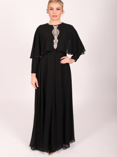Robe longue à strass Garize - noir