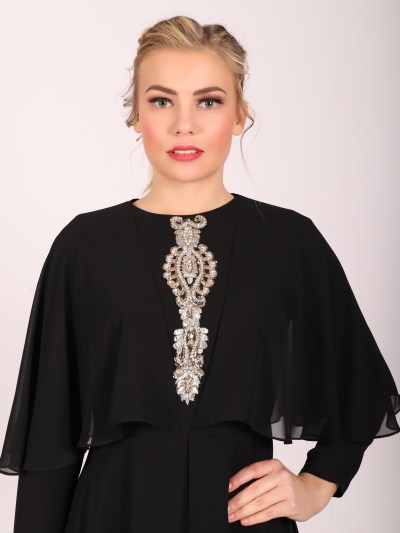 Robe longue à strass Garize - noir