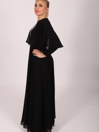 Robe longue à strass Garize - noir