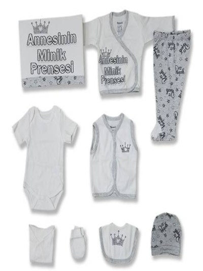 Miniworld coffret bébé cadeau 10 pièces fille - gris     