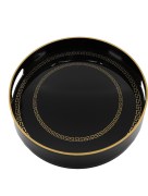 Plateau décoratif rond Versace noir/doré