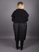 Veste longue matelassé à col châle avec poche Puane - noir