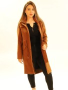 Manteau mi-long simple - marron
