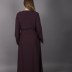 Abaya col rond , strass , violet 