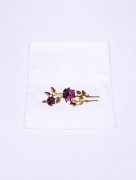 serviette à fleur velours tropical rose