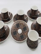 Tasse à café 6 Pièces Zellerfeld à motif noir/bronze
