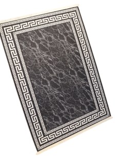 Tapis 160x230cm Rixos lavable antidérapant noir X-0068