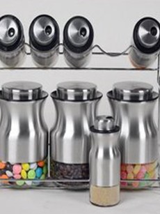 Ensemble de 8 pots à épices Schäfer - argent