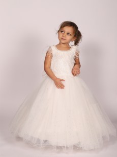 Robe de soirée à perle Helin'a - blanc 