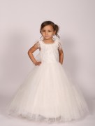Robe de soirée à perle Helin'a - blanc 