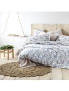Ensemble de couette de lit 2 personnes Anatolia fleur Bleu