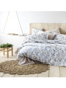 Ensemble de couette de lit 2 personnes Anatolia fleur Bleu