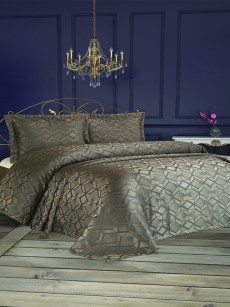 Couvre lit 2 personnes Ipekce home Gizem taupe/marron