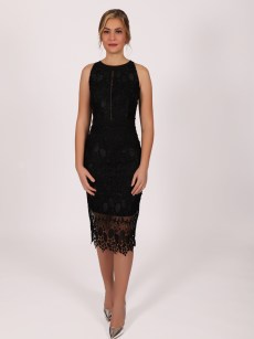 Robe courte dentelle Dans - noir