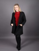 Manteau court suédine avec double boutonnage Loreen - noir