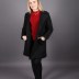 Manteau court suédine avec double boutonnage Loreen - noir