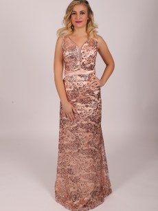 Robe élégante à strass - rose