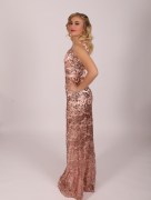 Robe élégante à strass - rose