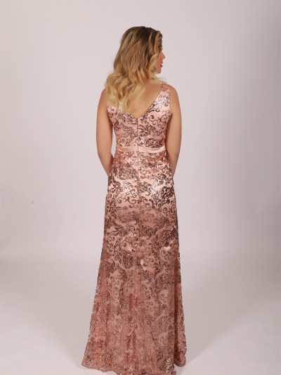 Robe élégante à strass - rose