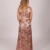Robe élégante à strass - rose