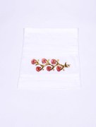 Serviette à fleur velours dahila rose