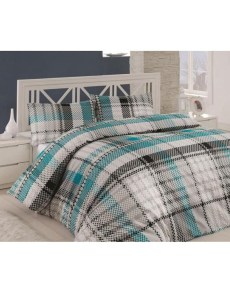 Ensemble de couette de lit 2 personnes Anatolia Bleu
