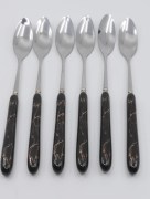 Cuillère à dessert effet marbré 6 pièces - noir 