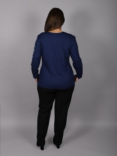 Pull à strass Beymar - bleu marine 