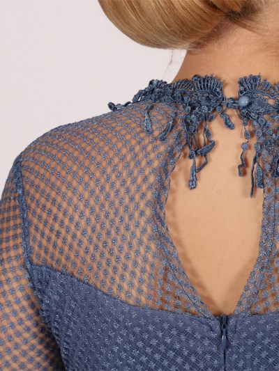 Robe courte pointillé Dans - bleu 