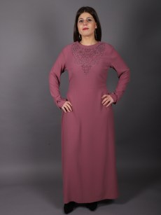 Robes longue classique Uzunlar - rose