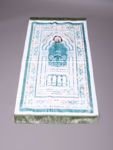 Tapis de prière velours en cuir - bleu