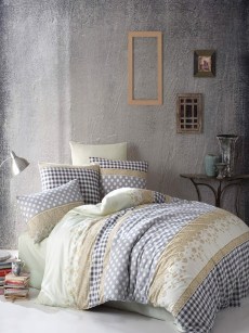 İpekçe Home Parure de lit 1 personne Rose Série Eva - Elisa Grey