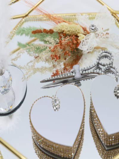 Service à café et plateau pour alliance mariée -set complet doré