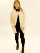Veste en tweed à franges - beige