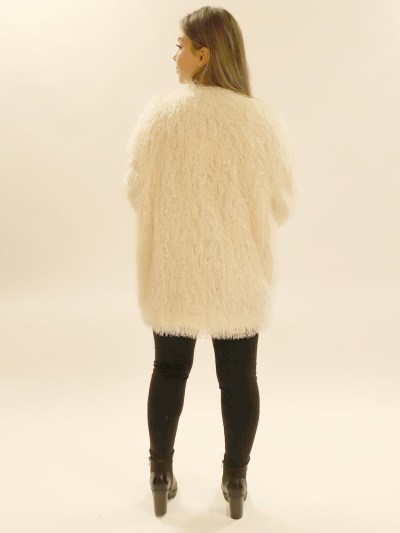 Veste en tweed à franges - beige