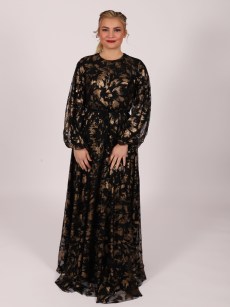 Robe longue glamour Famelin - noir/doré