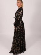 Robe longue glamour Famelin - noir/doré