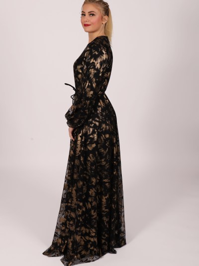 Robe longue glamour Famelin - noir/doré
