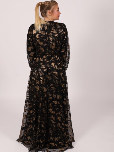 Robe longue glamour Famelin - noir/doré