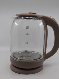 Bouilloire verre plastique Almina 1.8L beige