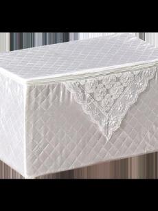 Housse de rangement satinée Ipekce - blanc cassé 50x100