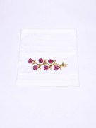 Serviette à fleur velours dahila rose