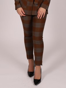 Pantalon à carreaux chic Fi'more - marron/gris