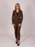 Pantalon à carreaux chic Fi'more - marron/gris