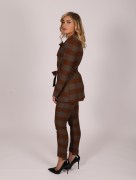 Pantalon à carreaux chic Fi'more - marron/gris