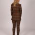 Pantalon à carreaux chic Fi'more - marron/gris