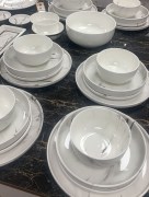 Service à table 25 pièces Verona 6 personnes Zellerfeld - noir/blanc marbré 