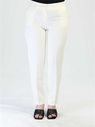 Pantalon poche simple bouton - ECRU(5153-E)