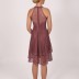 Robe courte avec dentelle dos nu en mousseline Dans - rose foncé