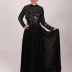 Robe longue à perle - noir